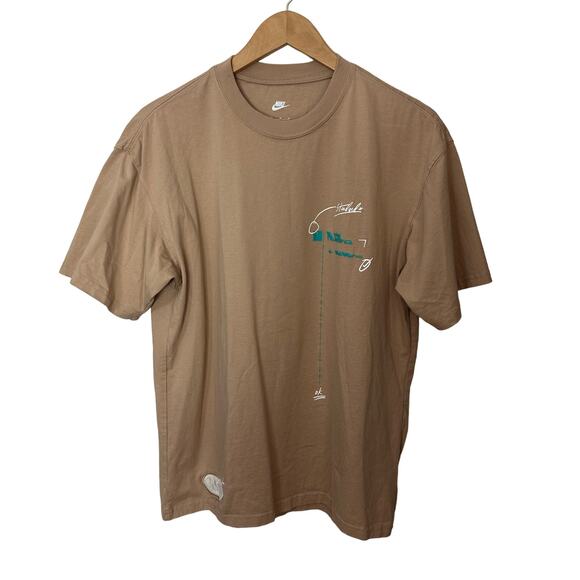 Nike Max 90 Standard T Shirt Tan Mens Size M 100% Cotton Soft Relaxed Fit Sports - Picture 1 of 10